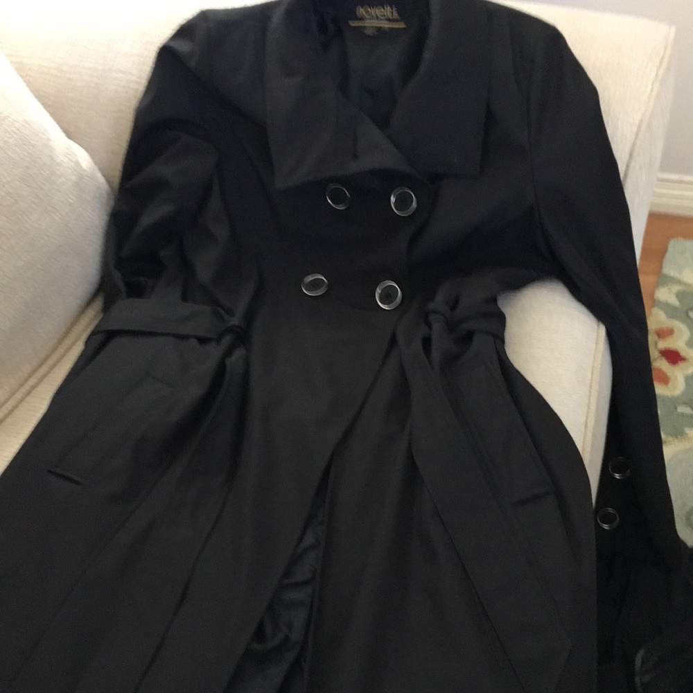 Black lined raincoat
